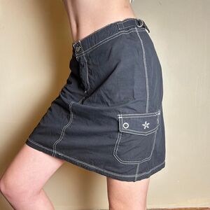 Women's Black and White Fresh Produce Cargo Skirt